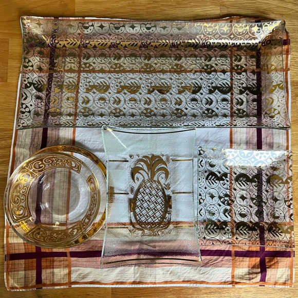 Georges Briard Forbidden Fruit Bent Glass Tray